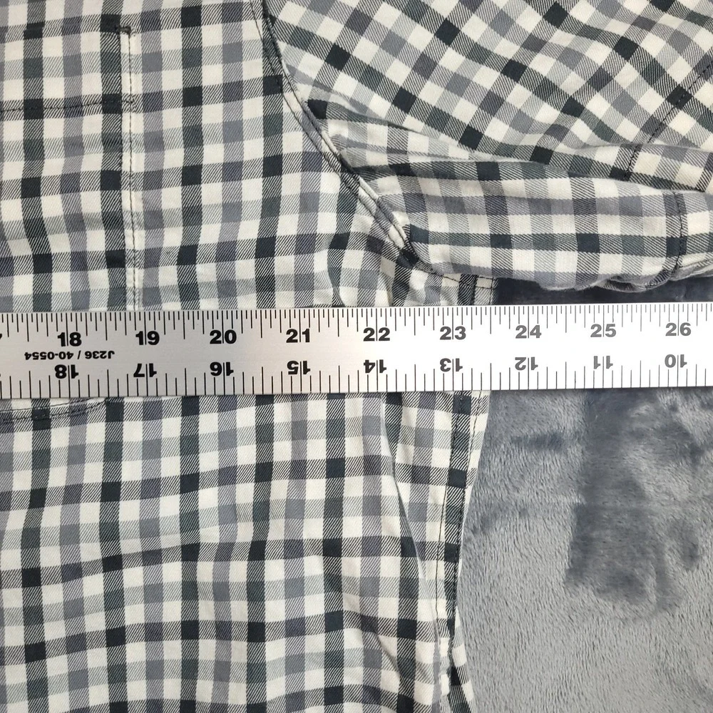 The North Face Shirt Mens‎ XL Black Plaid Nylon Blend Button Up Collared